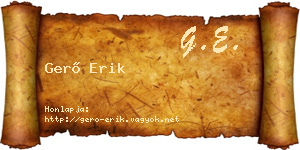 Gerő Erik névjegykártya